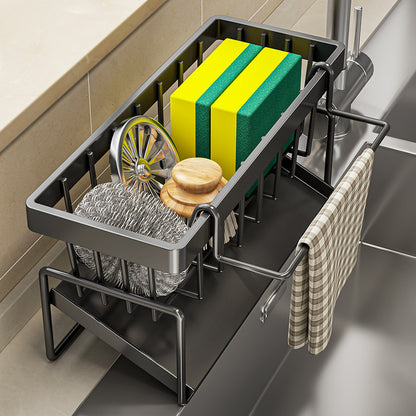 Kitchen Rack – Punch-Free Household Spice and Rag Drain Rack, Sink Faucet Organizer