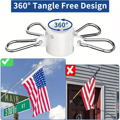 6FT Stainless Steel Flagpole Kit – Tangle-Free Flagpole with Upgraded Bracket, Residential or Commercial Use, for Proud American Flag (No Flag, Silvery)