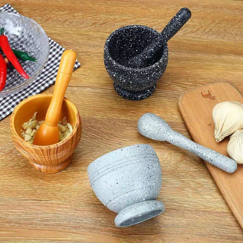 Grinding Bowls - Kitchen Garlic Press and Pepper Crushers, Food-Grade PP Multi-Purpose Grinders, Garlic Mashers, Spice Tools for Restaurant and Home Kitchen - 1 Set