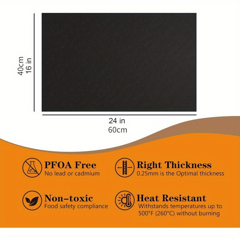 2 Pack Premium Heavy Duty Oven Liners - Non-Stick, BPA & PFOA Free, Heat Resistant | Easy Clean, 16x24 Inch Thick Oven Mats for Electric, Gas, Toaster, Convection, Microwave Ovens, Grills | Durable BBQ Accessories