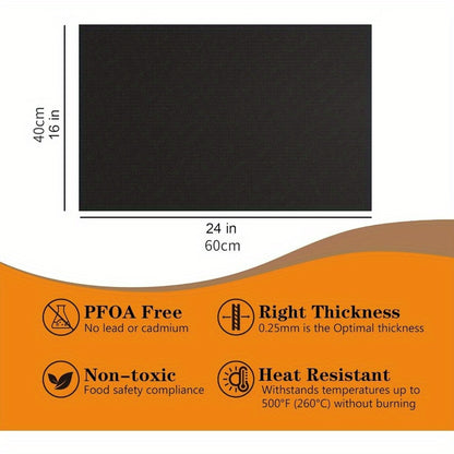 2 Pack Premium Heavy Duty Oven Liners - Non-Stick, BPA & PFOA Free, Heat Resistant | Easy Clean, 16x24 Inch Thick Oven Mats for Electric, Gas, Toaster, Convection, Microwave Ovens, Grills | Durable BBQ Accessories