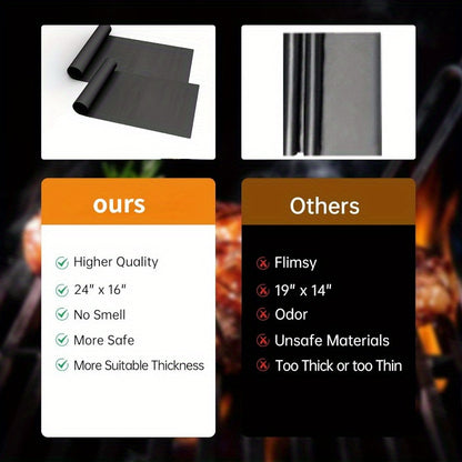 2 Pack Premium Heavy Duty Oven Liners - Non-Stick, BPA & PFOA Free, Heat Resistant | Easy Clean, 16x24 Inch Thick Oven Mats for Electric, Gas, Toaster, Convection, Microwave Ovens, Grills | Durable BBQ Accessories