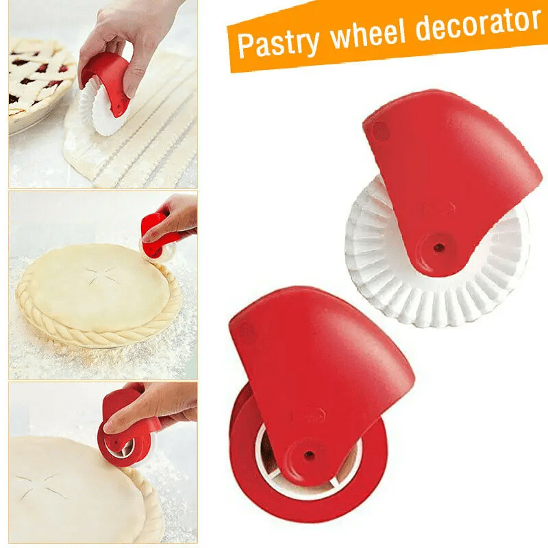 Deluxe Pastry Lattice Cutter Tool - Plastic Rolling Pin Wheel for Easy DIY Cake Decorating and Embossing - Essential Kitchen Gadget for Home Bakers