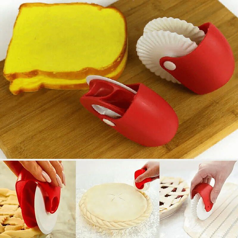 Deluxe Pastry Lattice Cutter Tool - Plastic Rolling Pin Wheel for Easy DIY Cake Decorating and Embossing - Essential Kitchen Gadget for Home Bakers