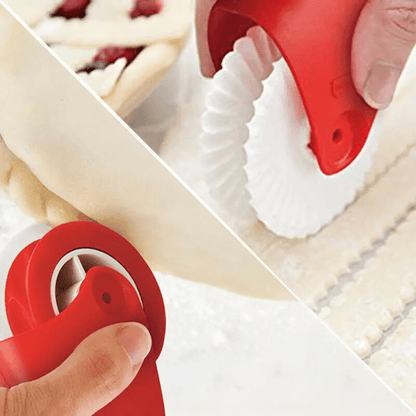 Deluxe Pastry Lattice Cutter Tool - Plastic Rolling Pin Wheel for Easy DIY Cake Decorating and Embossing - Essential Kitchen Gadget for Home Bakers