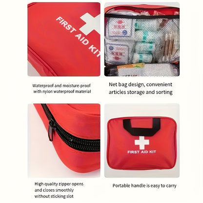 188pcs Ultimate First Aid Kit with Scissors and Whistle – Ideal for Home, Travel, Camping and Hiking Adventures