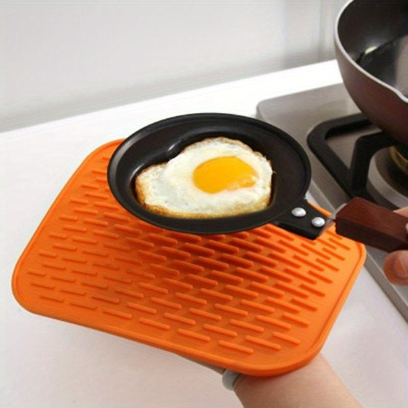 Buy 1 Get 1 Free - 2pcs Multifunctional Silicone Rectangular Trivet Mats - Heat-Resistant, Non-Slip, Easy to Clean, Space-Saving for Hot Pots, Dishes, Coasters and Table Protection