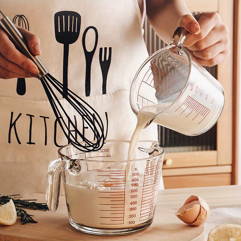 500ml Heat-Resistant Glass Measuring Cup with Scale and Handle - Microwave and Oven Safe for Baking and Cooking