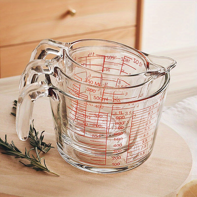 500ml Heat-Resistant Glass Measuring Cup with Scale and Handle - Microwave and Oven Safe for Baking and Cooking