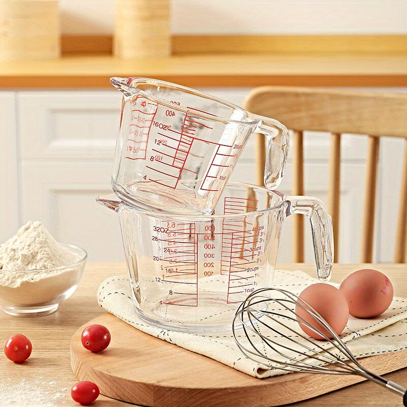 500ml Heat-Resistant Glass Measuring Cup with Scale and Handle - Microwave and Oven Safe for Baking and Cooking