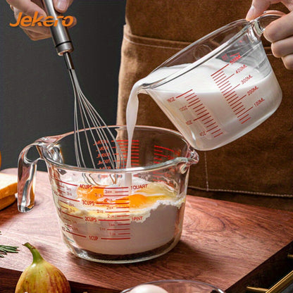 500ml Heat-Resistant Glass Measuring Cup with Scale and Handle - Microwave and Oven Safe for Baking and Cooking