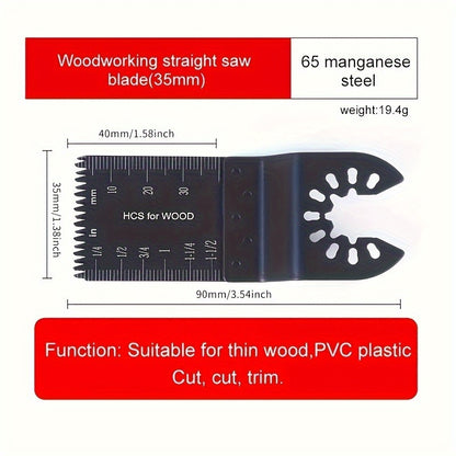 Professional Multitool Saw Blades Set - Universal Oscillating Blades for Wood, Metal, Plastic Cutting - Quick Release and Sharp Blades