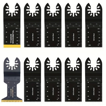 Professional Multitool Saw Blades Set - Universal Oscillating Blades for Wood, Metal, Plastic Cutting - Quick Release and Sharp Blades