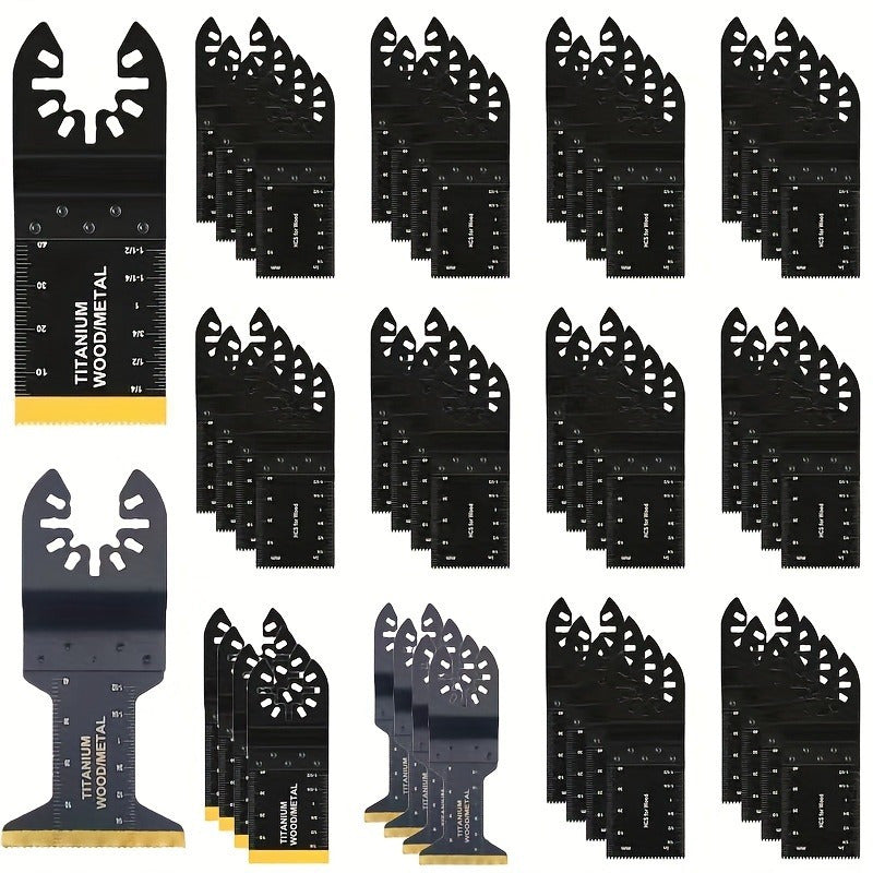 Professional Multitool Saw Blades Set - Universal Oscillating Blades for Wood, Metal, Plastic Cutting - Quick Release and Sharp Blades