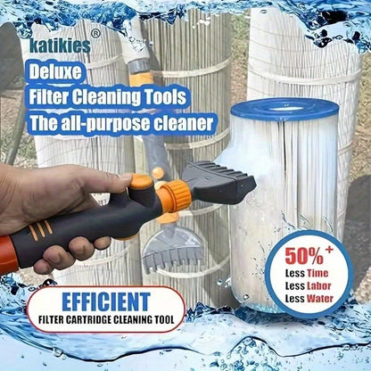 Premium Pool Filter Cleaner – Instantly Removes Debris & Dirt – Heavy Duty, Durable Cartridge Cleaner for Spa and Swimming Pool Filters – High-Performance Cleaning Tool