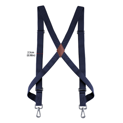 Trucker Suspenders for Men – Wide X-Back Adjustable Elastic Suspenders with 2 Snap Hooks for Work & Trousers