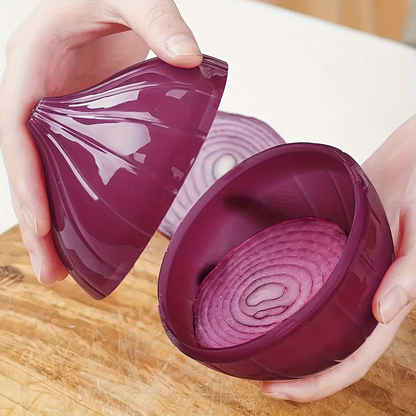 Onion Saver Food Storage Box - Vegetable Shaped Preservation Container, Refrigerator Crisper for Onions, Kitchen Gadget for Restaurants