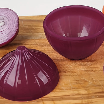 Onion Saver Food Storage Box - Vegetable Shaped Preservation Container, Refrigerator Crisper for Onions, Kitchen Gadget for Restaurants