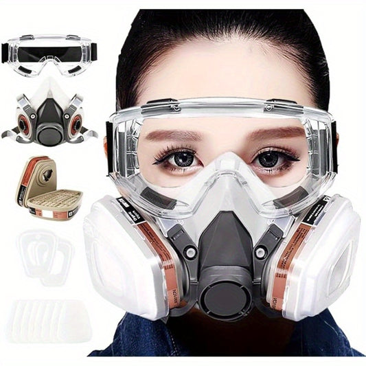Reusable Respirator Mask with Filters, Ideal for Woodworking, Painting, Welding, Dust & Sanding Protection