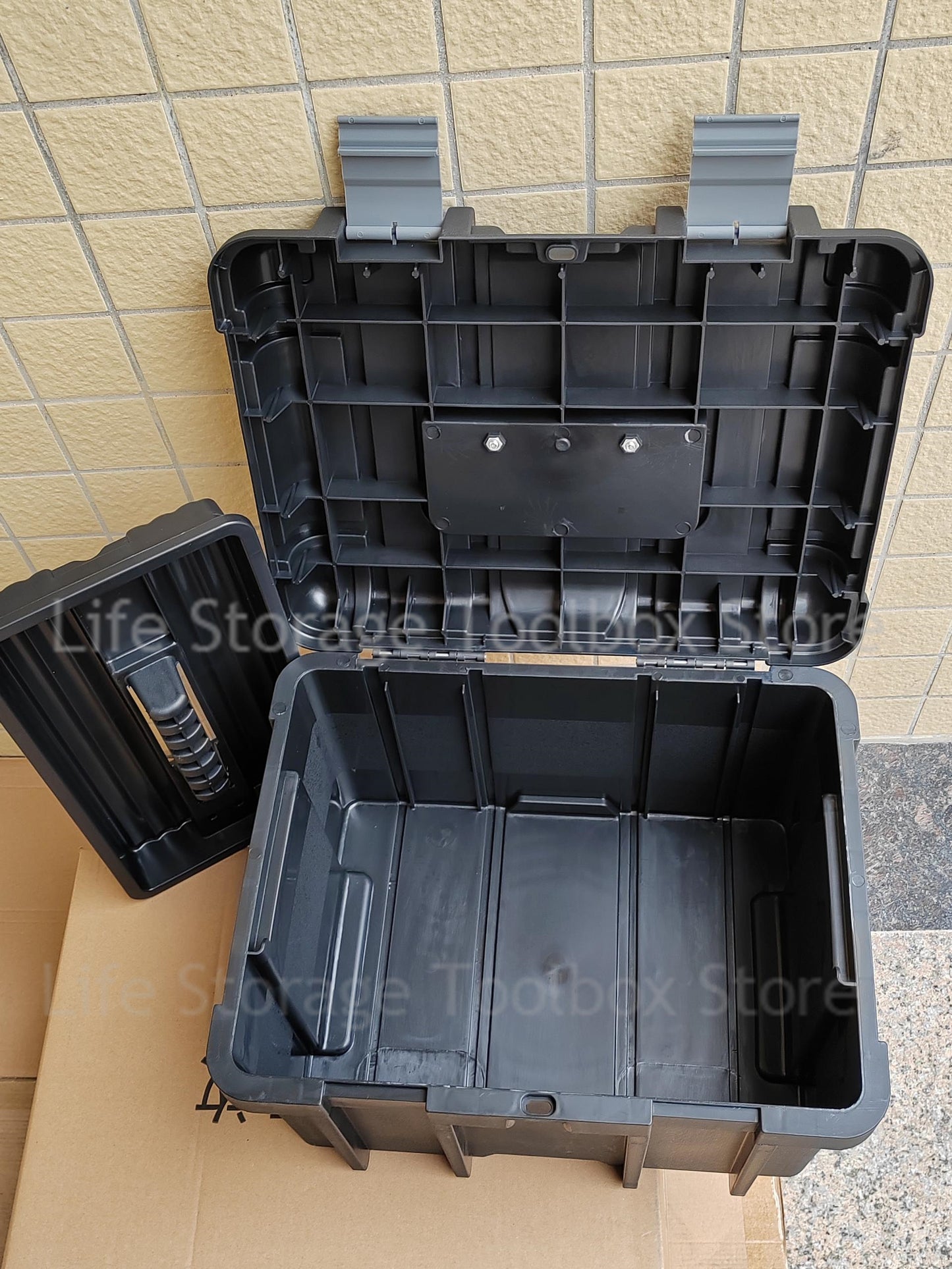 Large Portable Toolbox — Height-Adjustable Tool Organizer Suitcase for Garage, Workshop & Hardware Parts