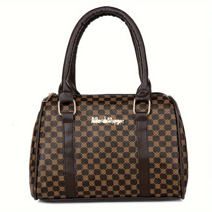 6pcs Fashion-Forward Geometric Bag Collection – Stylish Tote, Chic Boston Handbag, Versatile Crossbody, Spacious Wallet, Elegant Clutch and Key Holder Set for Women