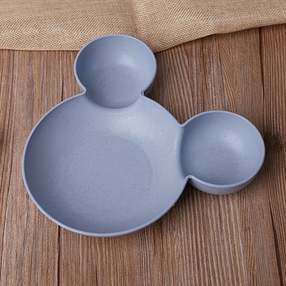 4PCS Mickey Mouse Wheat Bowls and Straw Cutlery Set - Minnie Bowl and Funny Dinner Plate for Restaurant Use, Ideal Gift
