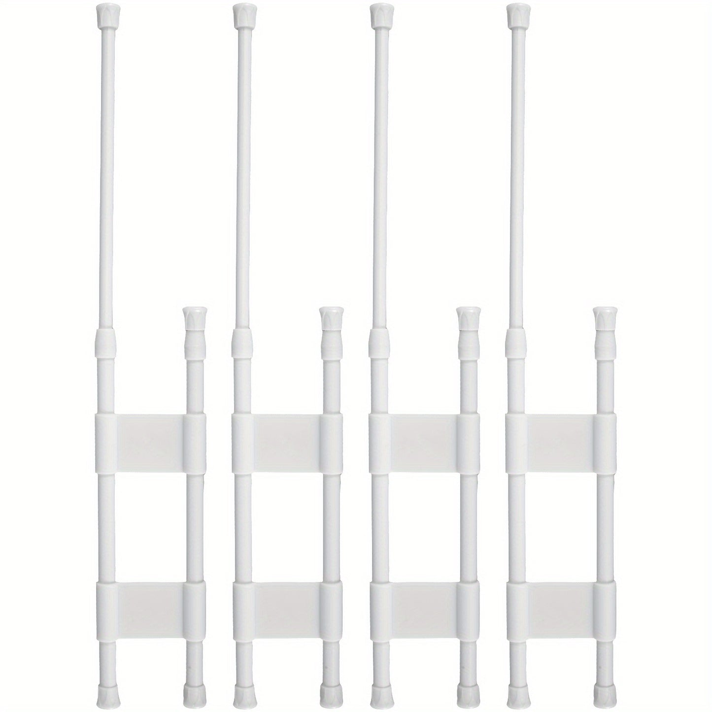 4PCS Adjustable RV Bar Spring Tension Rods - Extendable Metal Fridge Organizer for RV, Camper, Motorhome - Collapsible, Space-Saving, Adjustable 15.8 to 27.6 Inches