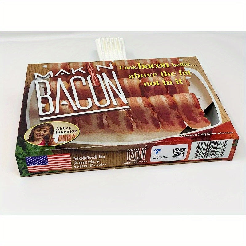 Original Makin Bacon Microwave Dish – Crispy Bacon in Minutes – Quick and Easy to Use – Reduces Fat for Healthier Meals