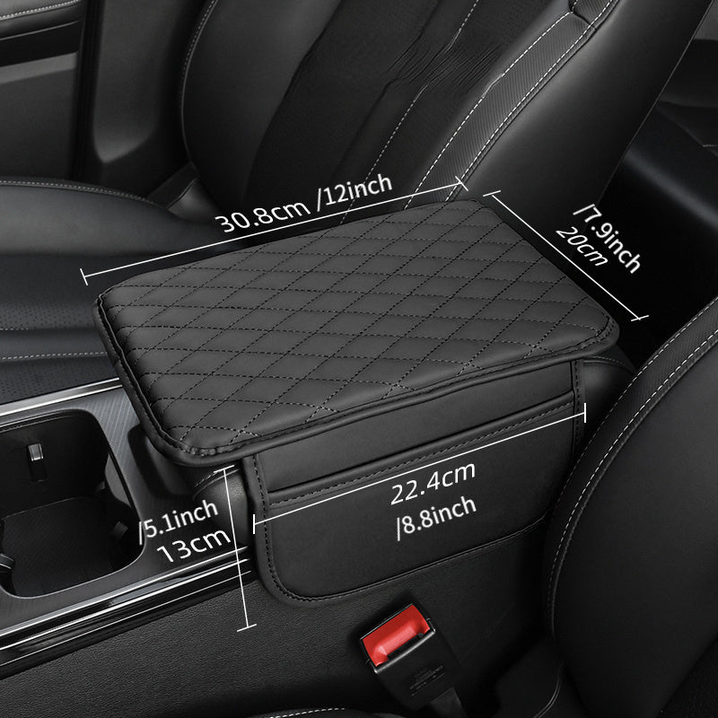 Premium PU Leather Car Armrest Pad with Storage Bag – Elevated Comfort, Universal Fit, Ideal for All Seasons, Enhances Car Interior