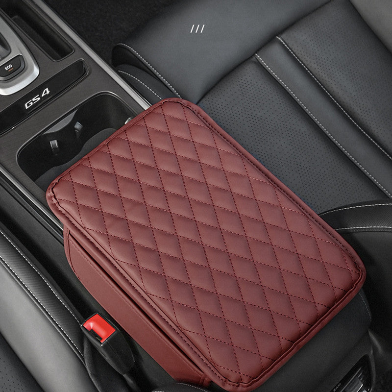 Premium PU Leather Car Armrest Pad with Storage Bag – Elevated Comfort, Universal Fit, Ideal for All Seasons, Enhances Car Interior