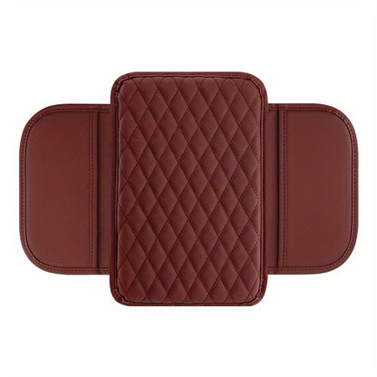 Premium PU Leather Car Armrest Pad with Storage Bag – Elevated Comfort, Universal Fit, Ideal for All Seasons, Enhances Car Interior
