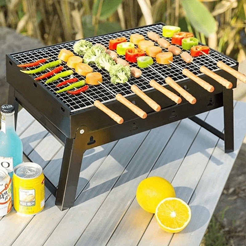 10pcs Premium Stainless Steel BBQ Skewers with Wooden Handle – Multifunctional, Durable Grilling Needles for Outdoor Cooking – Perfect for Summer Parties and Family Gatherings