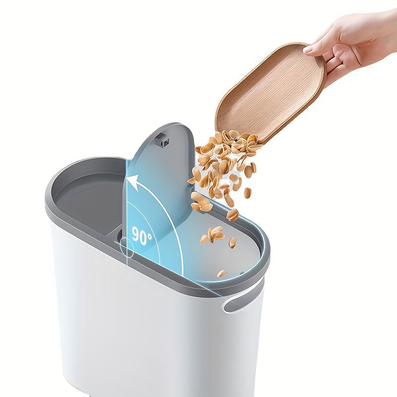 1pc Bathroom Trash Can - Household Creative Gap Waste Bin, Press Type with Lid, 2.64gal Capacity, Simple Paper Basket, Home Essential Cleaning Supply