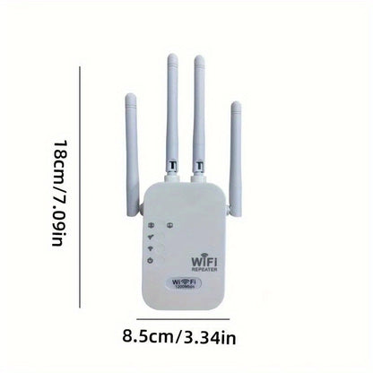 Ultra-Powerful 6x WiFi Range Extender – 1200Mbps Dual Band, 9000 Sq Ft Coverage, 35 Device Support, 1-Tap Setup, 360° Coverage, Ethernet Port