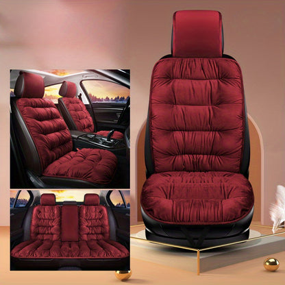 Thickened Winter Car Rear Seat Cushion – Warm Plush Cushion for 5-Seater Cars with Backrest, Single Chair Cushion