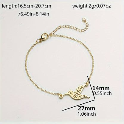 Elegant Stainless Steel Hummingbird Bracelet - Stylish Neutral Accessory for Men & Women, Perfect for Any Occasion