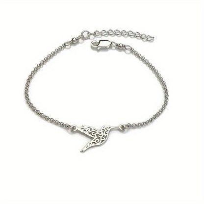 Elegant Stainless Steel Hummingbird Bracelet - Stylish Neutral Accessory for Men & Women, Perfect for Any Occasion