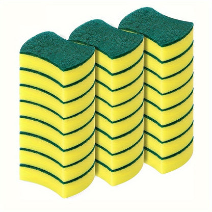 8/16/32pcs Ultra-Absorbent Double-Sided Scouring Sponges - Premium Non-Scratch, Durable, Reusable, Quick-Drying - Ideal for Kitchen and Household Cleaning, Dishwashing