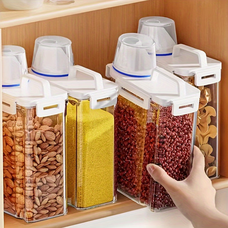 Airtight Food Storage Container with Lid - Moisture & Leak-Proof, Ideal for Grains, Nuts, Flour & Rice, Portable Kitchen Organizer
