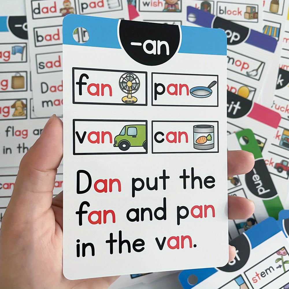 107 Group I Can Read Phonics Learning Flashcards - English CVC Words, Educational Memory Games, Cognitive Teaching Aids for Kids, Halloween & Christmas Gift