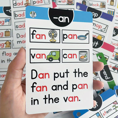 107 Group I Can Read Phonics Learning Flashcards - English CVC Words, Educational Memory Games, Cognitive Teaching Aids for Kids, Halloween & Christmas Gift