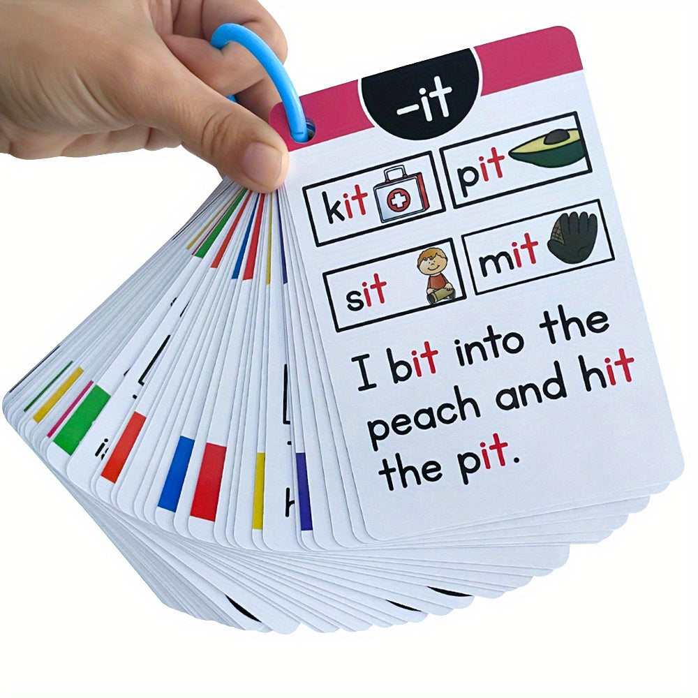 107 Group I Can Read Phonics Learning Flashcards - English CVC Words, Educational Memory Games, Cognitive Teaching Aids for Kids, Halloween & Christmas Gift