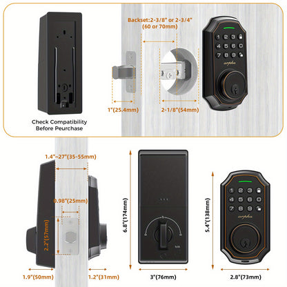 2 Door Knob Smart Keypad Door Lock Set – 100-Code Keyless Entry with Anti-Peeking Password, Auto Lock, Easy Installation – Front Door Security Solution with Deadbolt