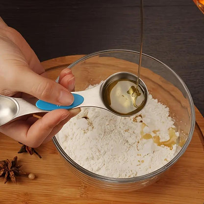 9pcs Premium Stainless Steel Dual-Sided Magnetic Measuring Spoons – Accurate for Liquid & Dry Ingredients, Fits Spice Jars, Ideal for Baking, Cooking, Meal Prep – Eid Al-Adha Mubarak