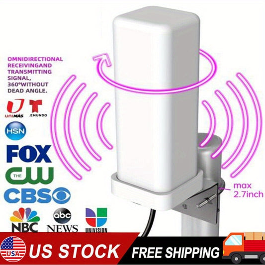 Outdoor TV Antenna 4K Digital HD with 35DBI Signal Booster – Built-in Amplifier, 6000 Miles Range, 1080p HD, Frequency 470-862 MHz