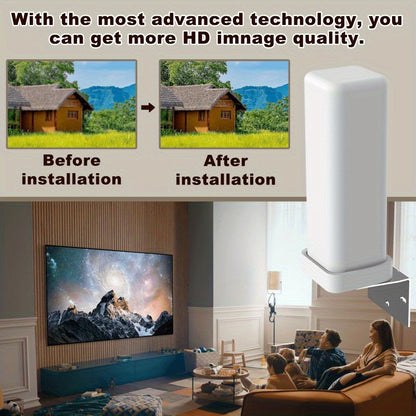 Outdoor TV Antenna 4K Digital HD with 35DBI Signal Booster – Built-in Amplifier, 6000 Miles Range, 1080p HD, Frequency 470-862 MHz
