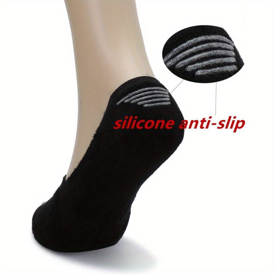 Socks 5-Pack - Women's Thick Cushioned Non-Slip Boat Socks, Low Cut Athletic Socks for Casual Wear