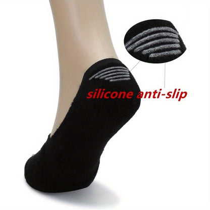 Socks 5-Pack - Women's Thick Cushioned Non-Slip Boat Socks, Low Cut Athletic Socks for Casual Wear