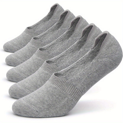 Socks 5-Pack - Women's Thick Cushioned Non-Slip Boat Socks, Low Cut Athletic Socks for Casual Wear
