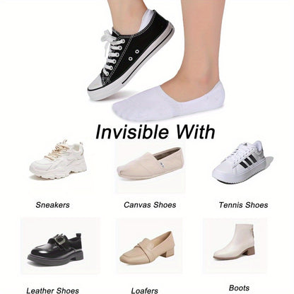 Socks 5-Pack - Women's Thick Cushioned Non-Slip Boat Socks, Low Cut Athletic Socks for Casual Wear